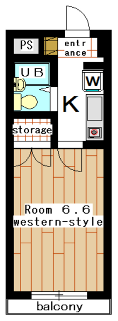 Rental apartment suzukakedai 1K(Floor Plan)