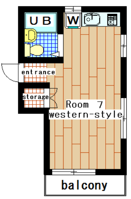 Rental apartment suzukakedai 1R(Floor Plan)