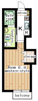 apartment suzukakedai 1K(floor plan