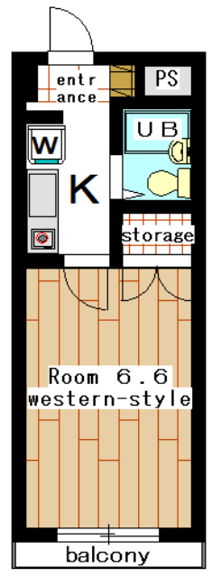 Rental apartment suzukakedai 1K(Floor Plan)